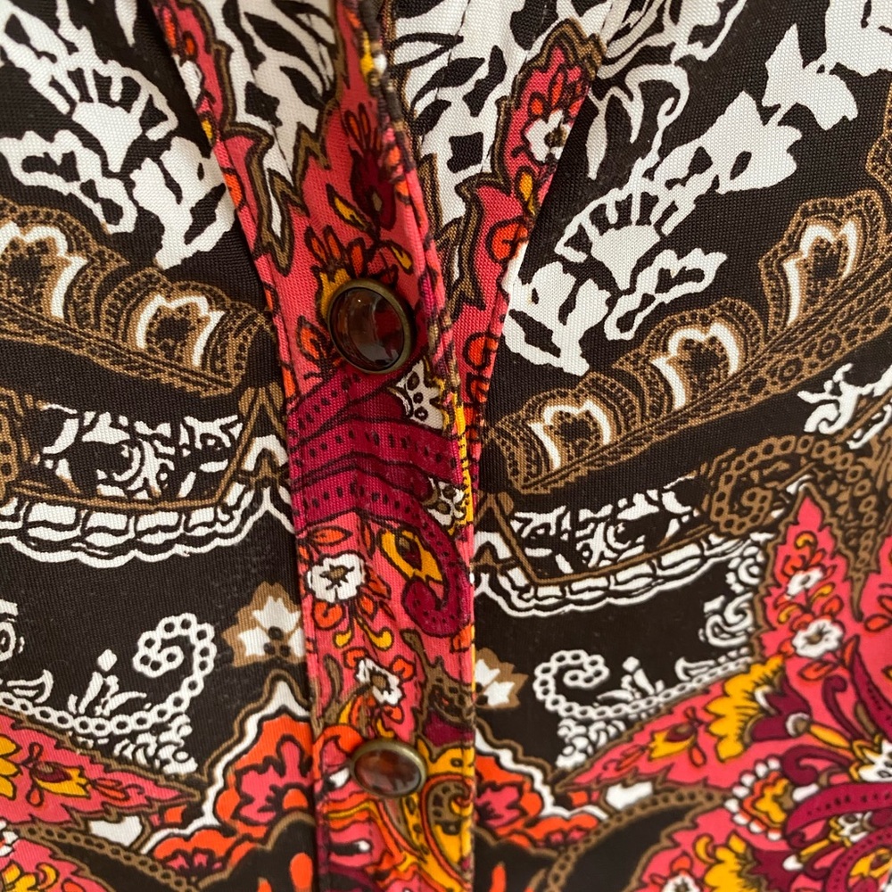 Patterned Button Down Blouse - image 4